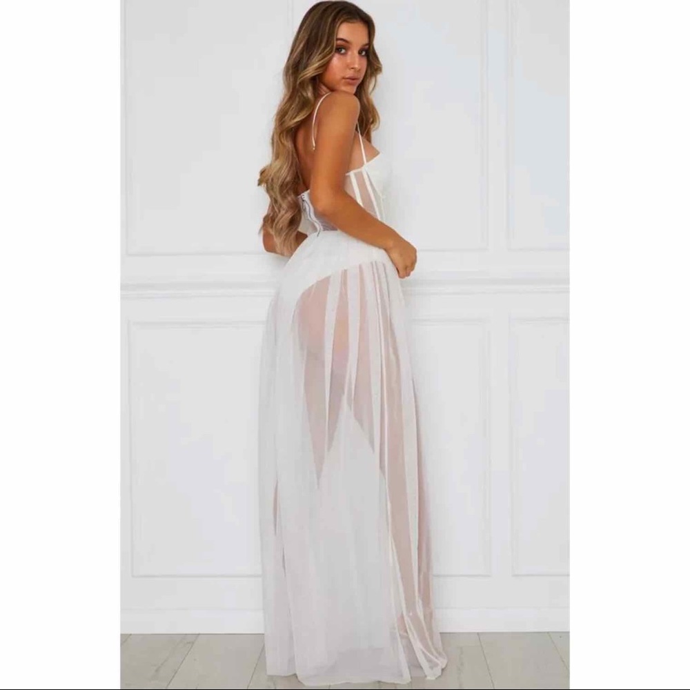 New! Festival white Bohemian mesh dress - Picture 4 of 5